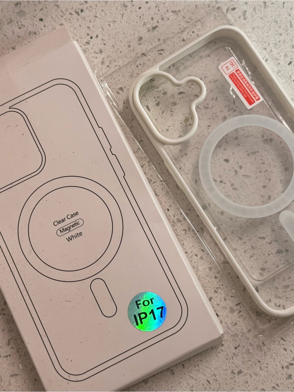 White Clear Magnetic Phone Case for iPhone 17